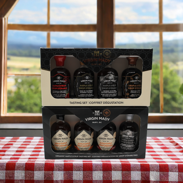 Coffret 4 sirops d'érable québécois variés (7.80 $ - 9.90 $ remis à la cause choisie)