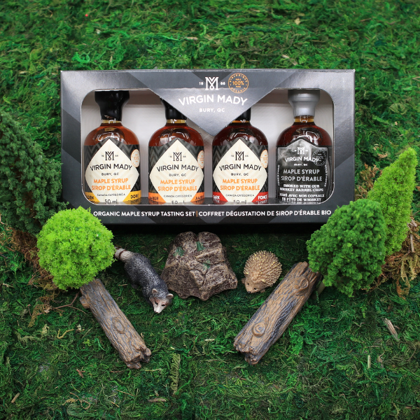 Coffret 4 sirops d'érable québécois variés (7.80 $ - 9.90 $ remis à la cause choisie)