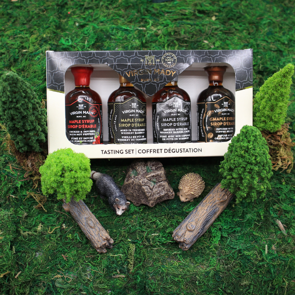 Coffret 4 sirops d'érable québécois variés (7.80 $ - 9.90 $ remis à la cause choisie)