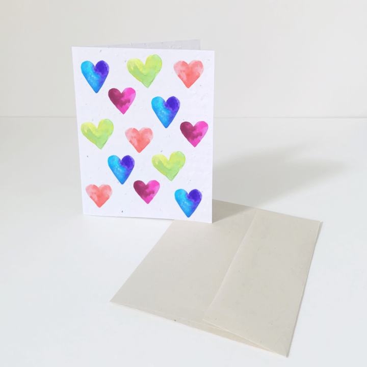 Carte de souhaits à planter - coeurs (1.50 $ remis à la cause choisie)