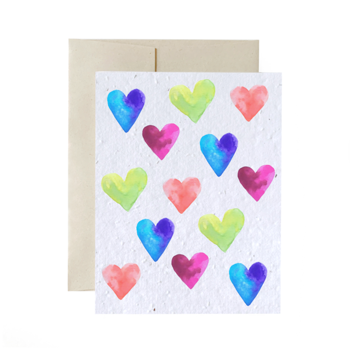 Carte de souhaits à planter - coeurs (1.50 $ remis à la cause choisie)